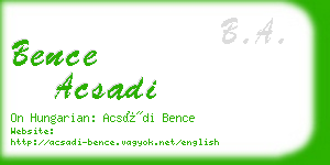 bence acsadi business card